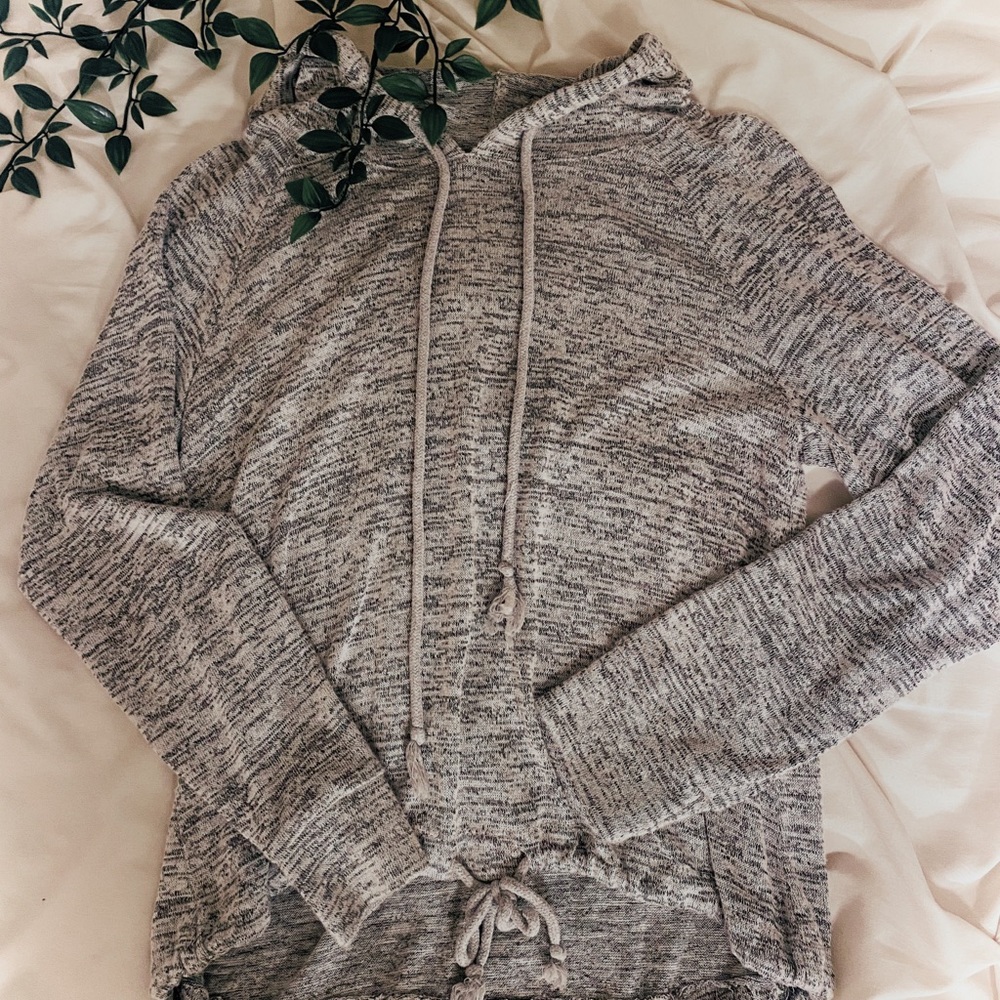 Heather Grey Lightweight Crop Sweatshirt